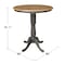 International Concepts Round 36 in Round Top Pedestal Table, 41.1 inH, Hickory/Washed Coal, 36 W, 36 L, 41.1 in H, Wood K45-36RT-6B-2 - alternate 3